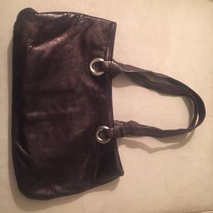 Brown embossed leather purse
